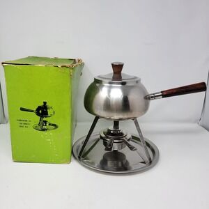 Cordova Holloware 1969 Stainless Steel Fondue Dish Set With Box No Forks‎